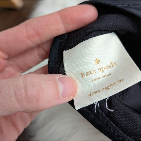 KATE SPADE Contrast Black Scallop Bikini Swimsuit One Shoulder Estimated S Small - Picture 9 of 11